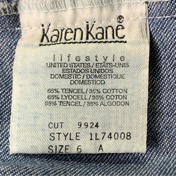 Karen Kane 90s Denim Maxi Dress Button Front Size 6 NWTOS USA Boho Cottage - Picture 10 of 13